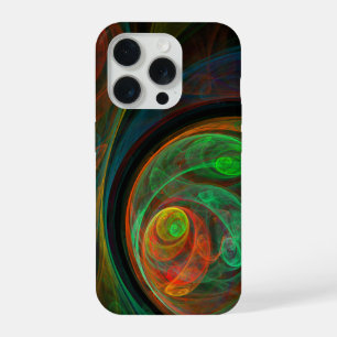Hergeboorde groene Abstracte kunst iPhone 15 Pro Case