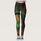 Hergeboorde groene Abstracte kunst Leggings (Voorkant)
