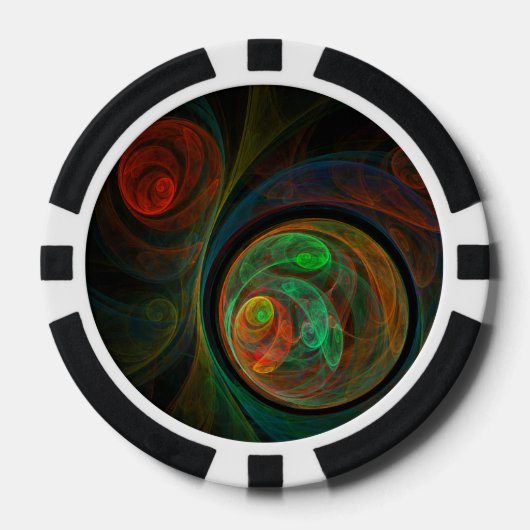 Hergeboorde groene Abstracte kunst Poker Chips (Voorkant)