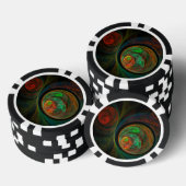 Hergeboorde groene Abstracte kunst Poker Chips (Opstapeling)