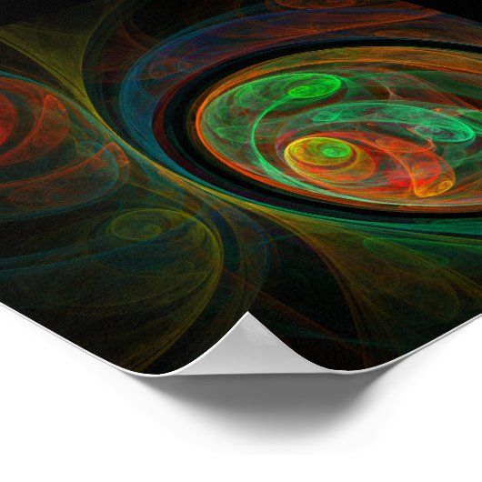 Hergeboorde groene Abstracte kunst Poster (Hoek)