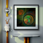 Hergeboorde groene Abstracte kunst Poster