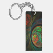 Hergeboorde groene Abstracte kunst Sleutelhanger (Voorkant Links)