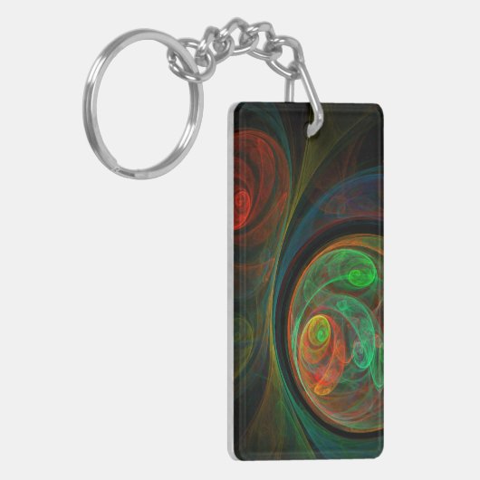 Hergeboorde groene Abstracte kunst Sleutelhanger (Voorkant Links)