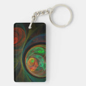 Hergeboorde groene Abstracte kunst Sleutelhanger (achterkant)