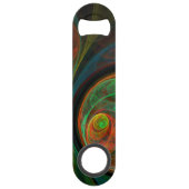 Hergeboorde groene Abstracte kunst Speed Flessenopener (Achterkant)