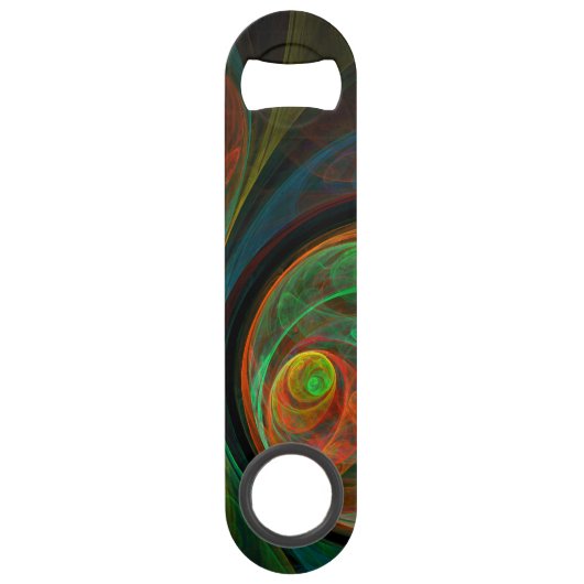 Hergeboorde groene Abstracte kunst Speed Flessenopener (Voorkant)