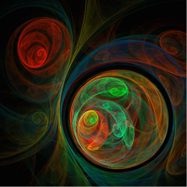 Hergeboorde groene Abstracte kunst Staand Fotobeeldje (Voorkant)