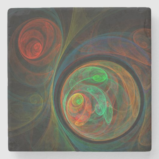 Hergeboorde groene Abstracte kunst Stenen Onderzetter (Voorkant)