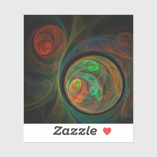 Hergeboorde groene Abstracte kunst Sticker (Vel)