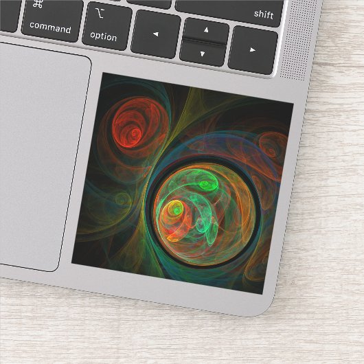 Hergeboorde groene Abstracte kunst Sticker (Detail)