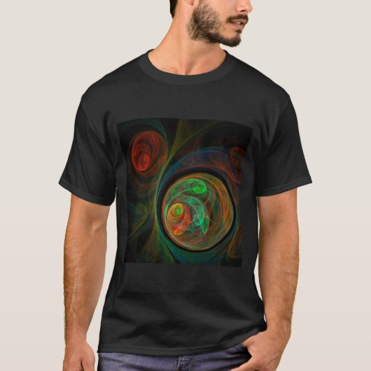 Hergeboorde groene Abstracte kunst T-shirt (Voorkant)