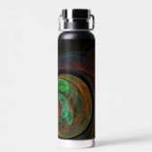 Hergeboorde groene Abstracte kunst Waterfles (Achterkant)