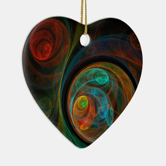 Hergeboorte Abstracte Art Heart Ornament (Rechts)