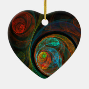 Hergeboorte Abstracte Art Heart Ornament