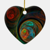 Hergeboorte Abstracte Art Heart Ornament (Achterkant)