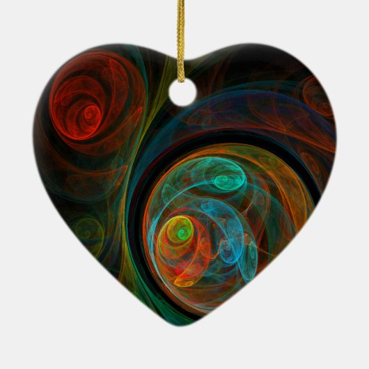 Hergeboorte Abstracte Art Heart Ornament (Achterkant)