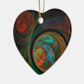 Hergeboorte Abstracte Art Heart Ornament (Links)