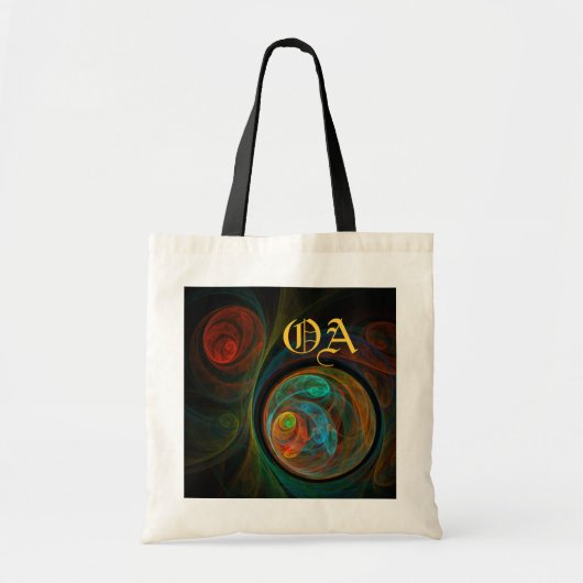 Hergeboorte Abstracte Art Monogram Bag Tote Bag (Voorkant)