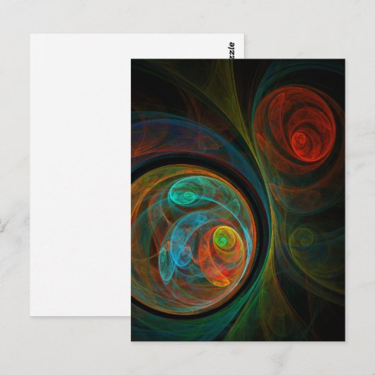 Hergeboorte Blauw Abstract Kunst Briefkaart (Voorkant / Achterkant)