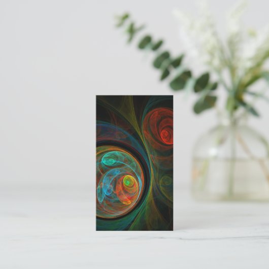 Hergeboorte Blauw Abstract Kunst Visitekaartje (Staand voorkant)