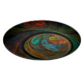 Hergeboorte Blauwe Abstracte Art Cirkel Snijplank (Hoek)