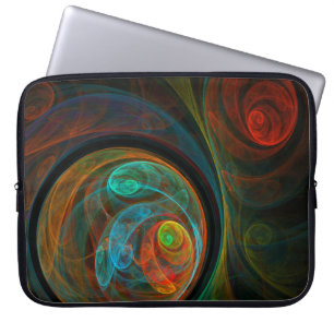 Hergeboorte Blauwe Abstracte Kunstlaptophoes Laptop Sleeve