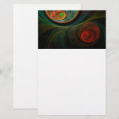 Hergeboorte Blauwe Abstracte Kunstlaterie Briefpapier (Voorkant / Achterkant)