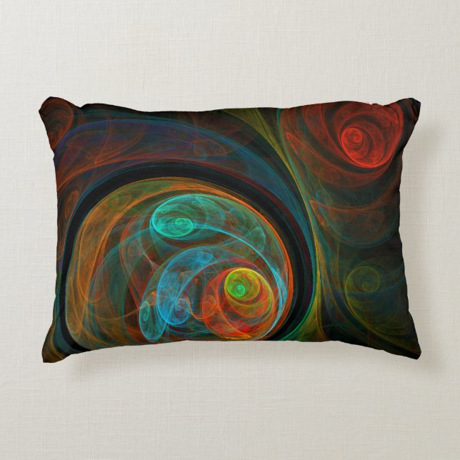 Hergeboorte Blue Abstract Art Accent Pillow Kussen (Voorkant)
