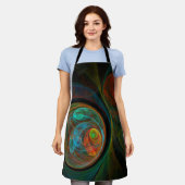 Hergeboorte Blue Abstract Art Apron Schort (Gedragen)