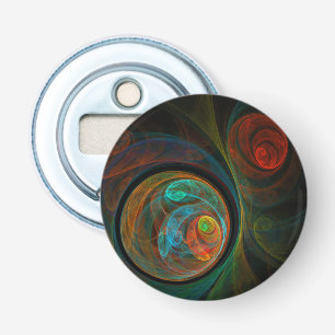 Hergeboorte Blue Abstract Art Button Flesopener