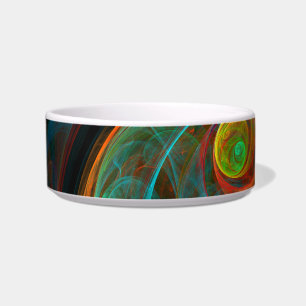 Hergeboorte Blue Abstract Art Cat Bowl Voerbakje