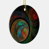 Hergeboorte Blue Abstract Art Circle Ornament (Rechts)