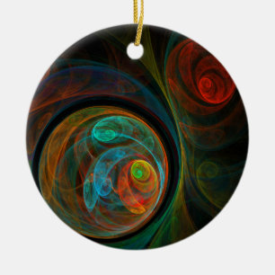 Hergeboorte Blue Abstract Art Circle Ornament