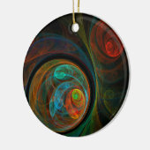 Hergeboorte Blue Abstract Art Circle Ornament (Links)