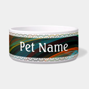 Hergeboorte Blue Abstract Art Dog Bowl Voerbakje