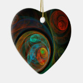 Hergeboorte Blue Abstract Art Heart Ornament (Rechts)