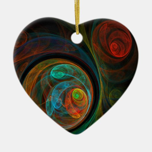 Hergeboorte Blue Abstract Art Heart Ornament (Voorkant)
