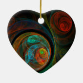 Hergeboorte Blue Abstract Art Heart Ornament (Achterkant)