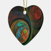 Hergeboorte Blue Abstract Art Heart Ornament (Links)