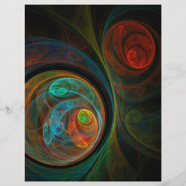 Hergeboorte Blue Abstract Art Letterhead (Voorkant)