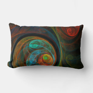 Hergeboorte Blue Abstract Art Lumbar Pillow Kussen