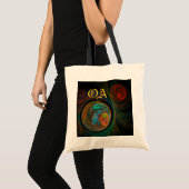 Hergeboorte Blue Abstract Art Monogram Bag Tote Bag (Voorkant (product))