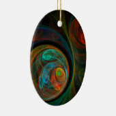 Hergeboorte Blue Abstract Art Oval Ornament (Rechts)