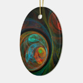 Hergeboorte Blue Abstract Art Oval Ornament (Links)