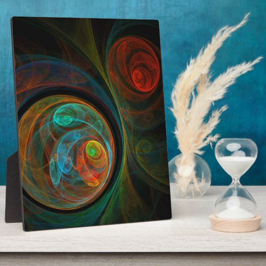 Hergeboorte Blue Abstract Art Plaque Fotoplaat (Zijkant)