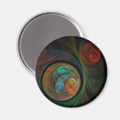 Hergeboorte Blue Abstract Art Round Magnet (Voorkant / Achterkant)