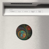 Hergeboorte Blue Abstract Art Round Magnet (Insitu (Vaatwasser))