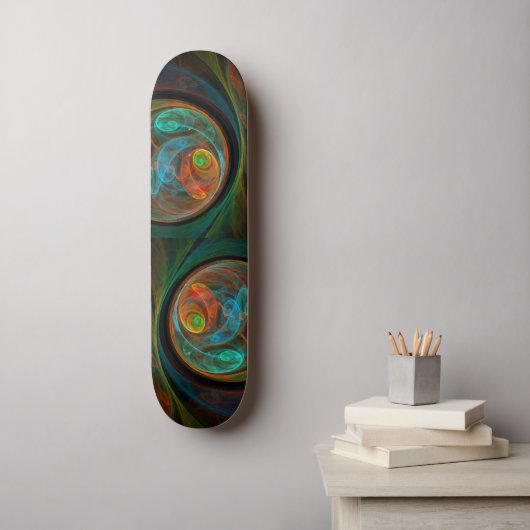 Hergeboorte Blue Abstract Art Skateboard (Muurkunst)