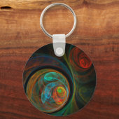 Hergeboorte Blue Abstract Art Sleutelhanger (Voorkant)